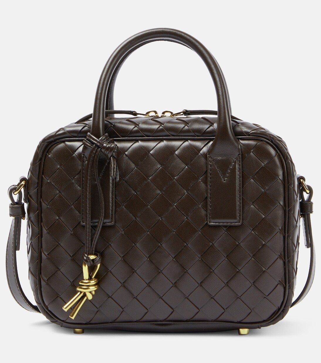

Маленькая кожаная сумка-тоут getaway Bottega Veneta, коричневый