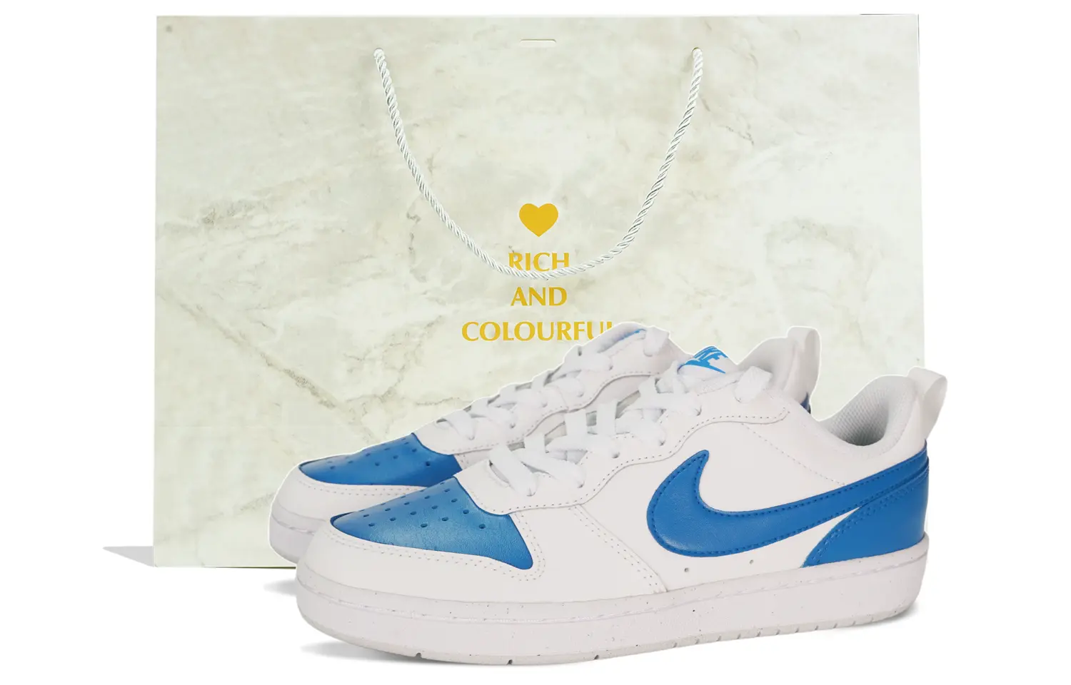 

Кроссовки Nike Court Borough Skateboarding Shoes Women's Low-top White/Blue, белый/синий