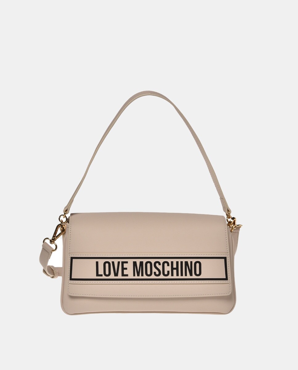 

Средняя бежевая сумка через плечо с несколькими ручками Love Moschino, бежевый