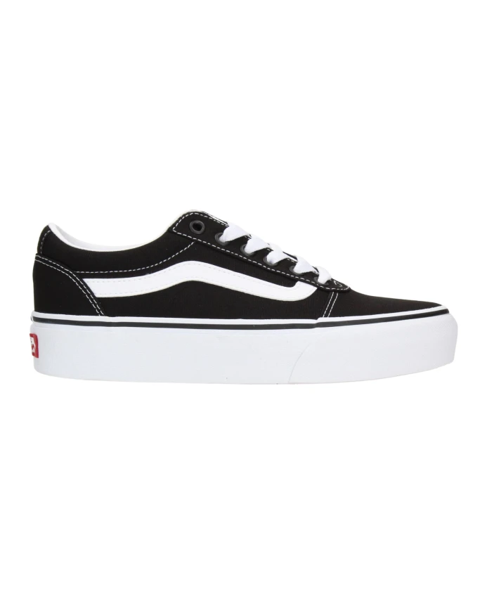 

Кроссовки на платформе с белыми полосками Vans, черный
