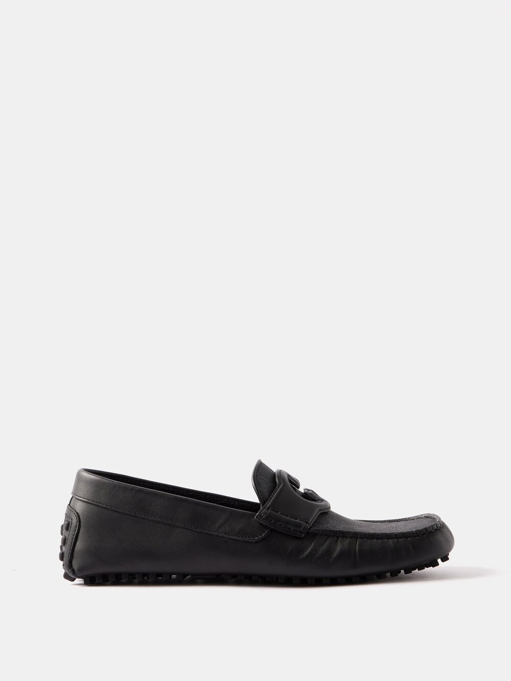 

Жаккардовые кожаные лоферы ayrton gg Gucci, черный