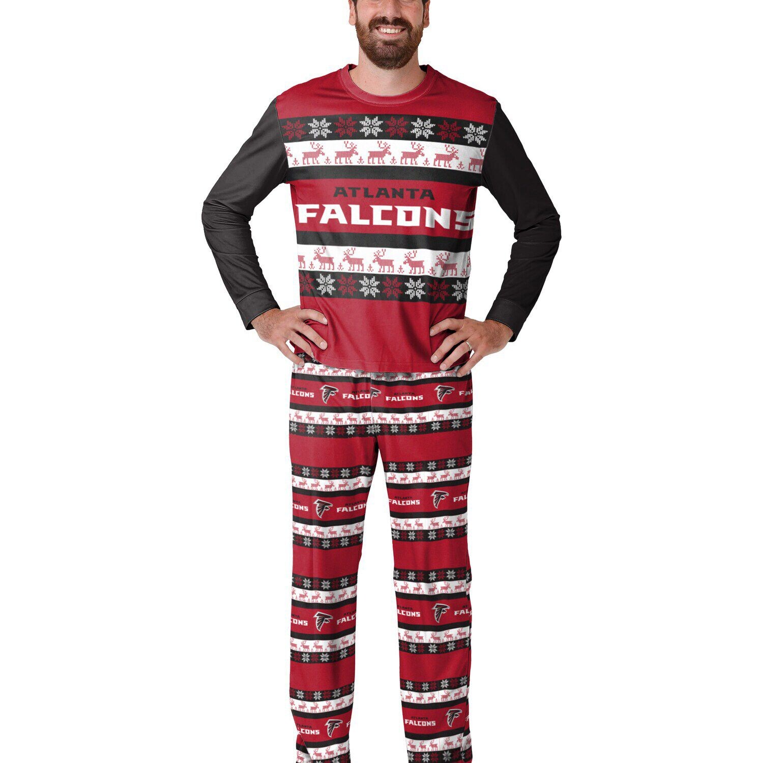 

Мужской пижамный комплект Red Atlanta Falcons Team Ugly FOCO FOCO