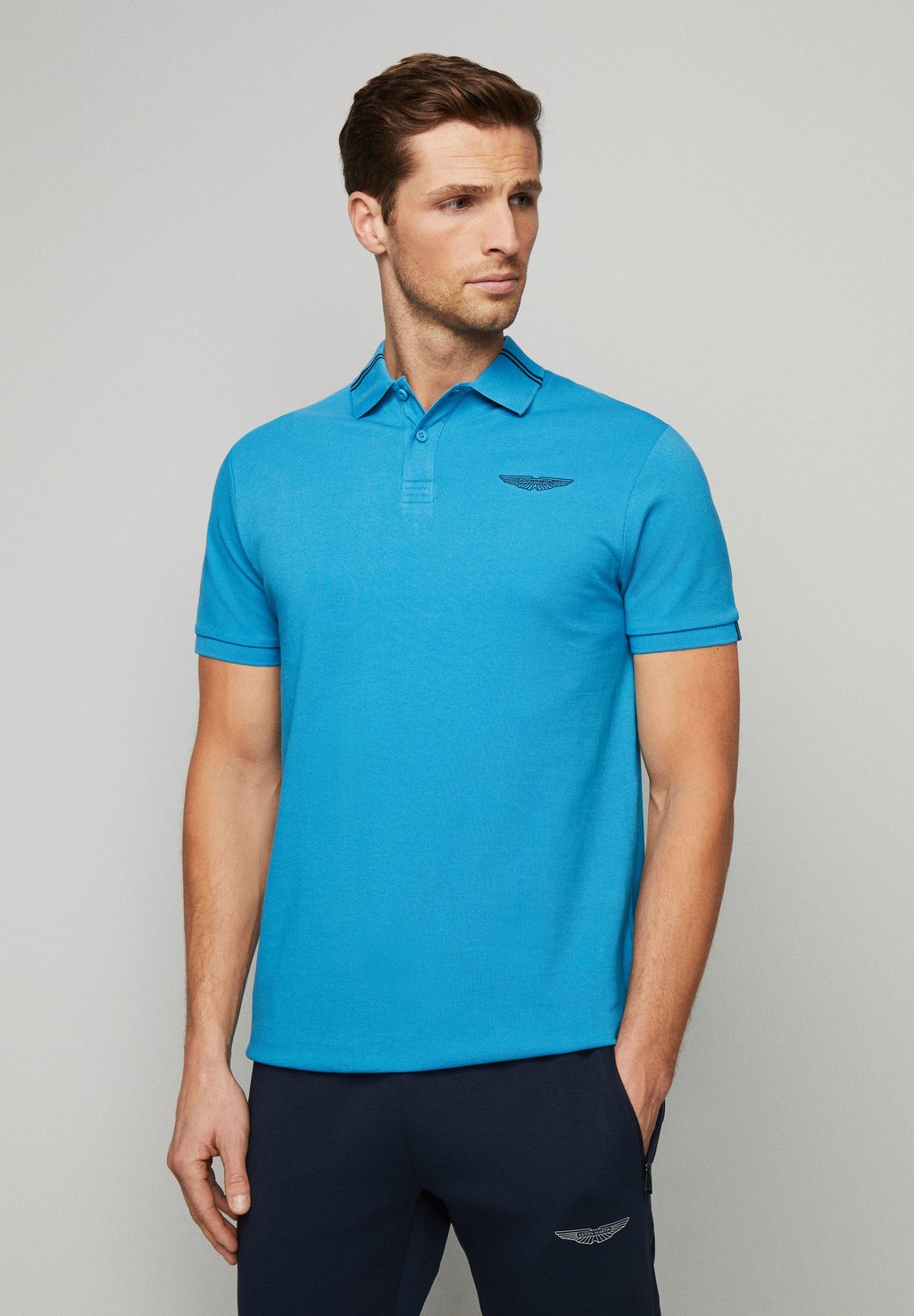 Рубашка-поло TIPPED Hackett Aston Martin Racing, цвет hypa blue