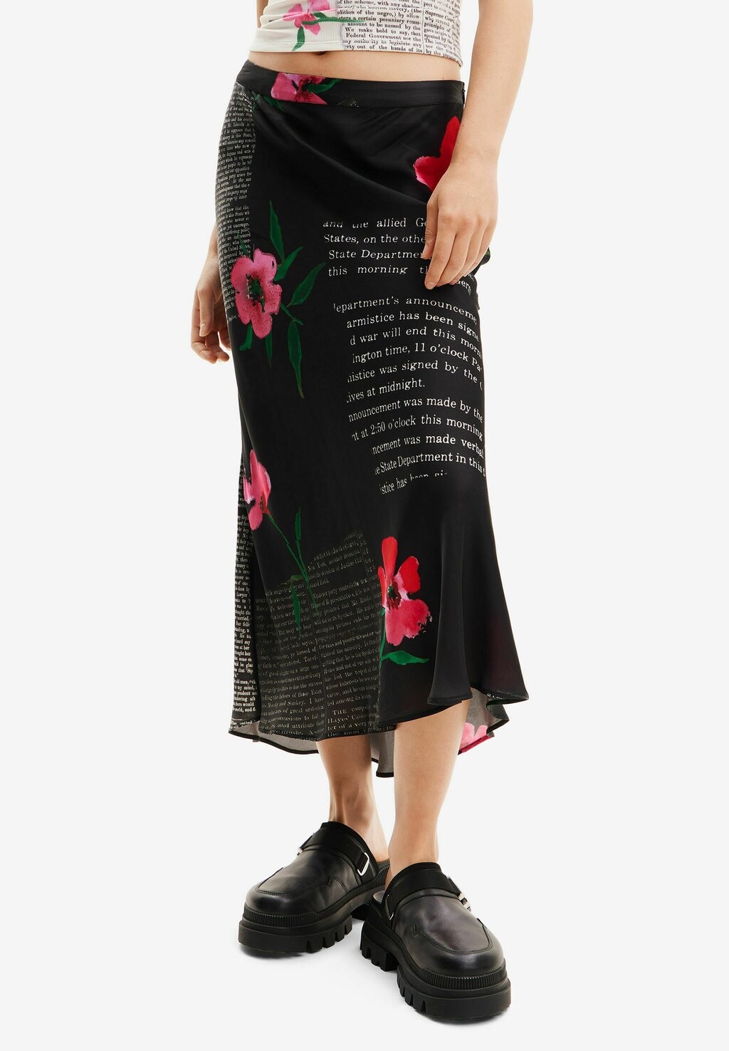 

Юбка длинная Text Slip Midi Desigual, черный