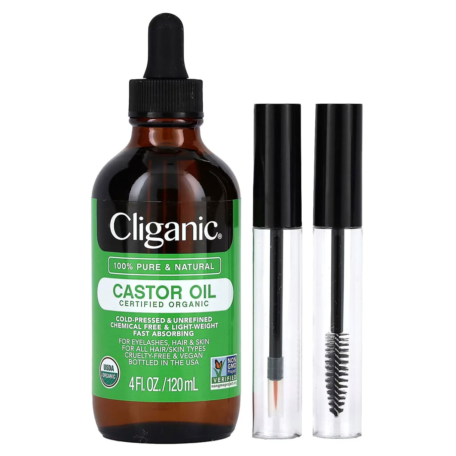 

Органическое касторовое масло, 4 жидких унции (120 мл) Cliganic