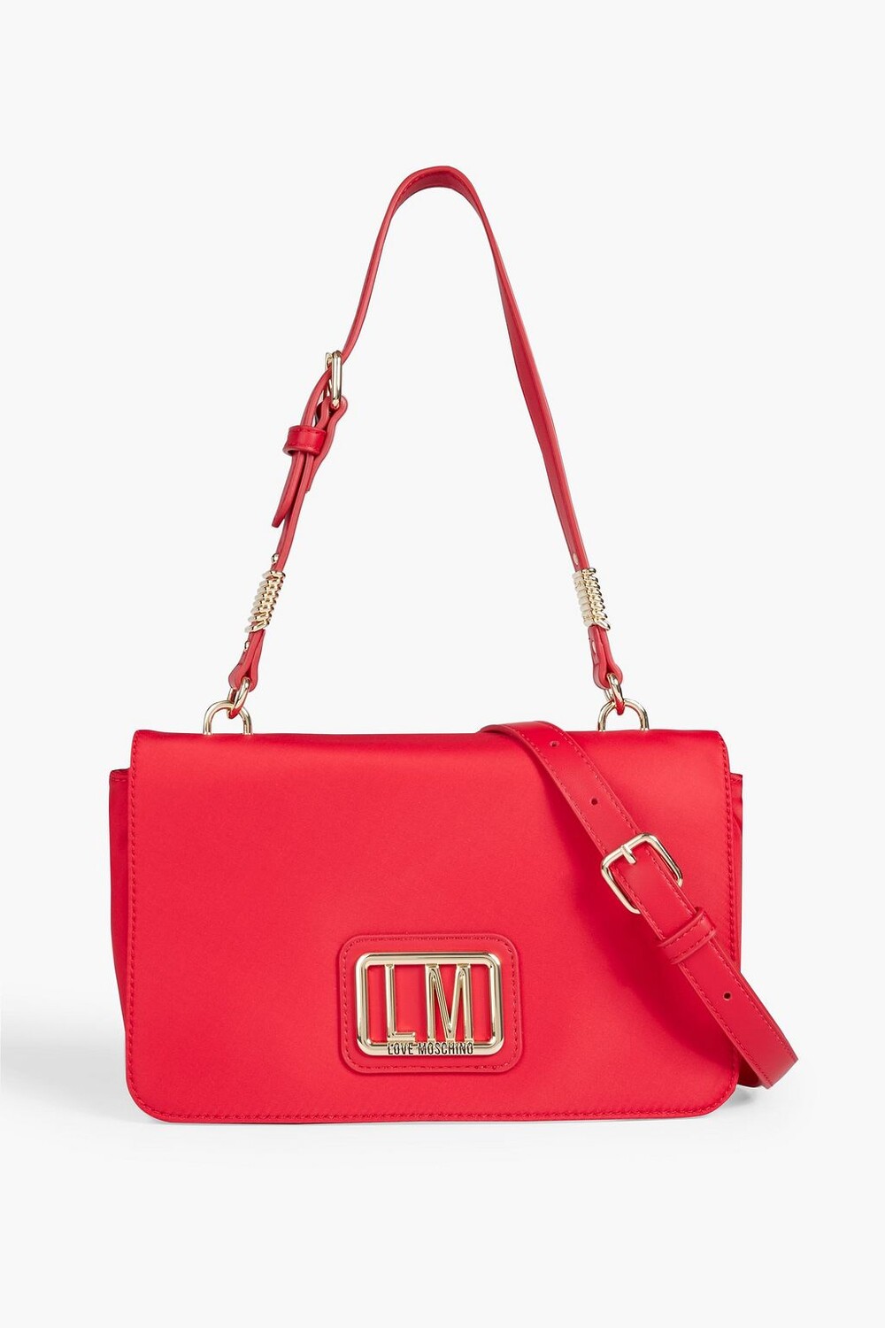 

Твиловая сумка на плечо с отделкой из искусственной кожи LOVE MOSCHINO, красный