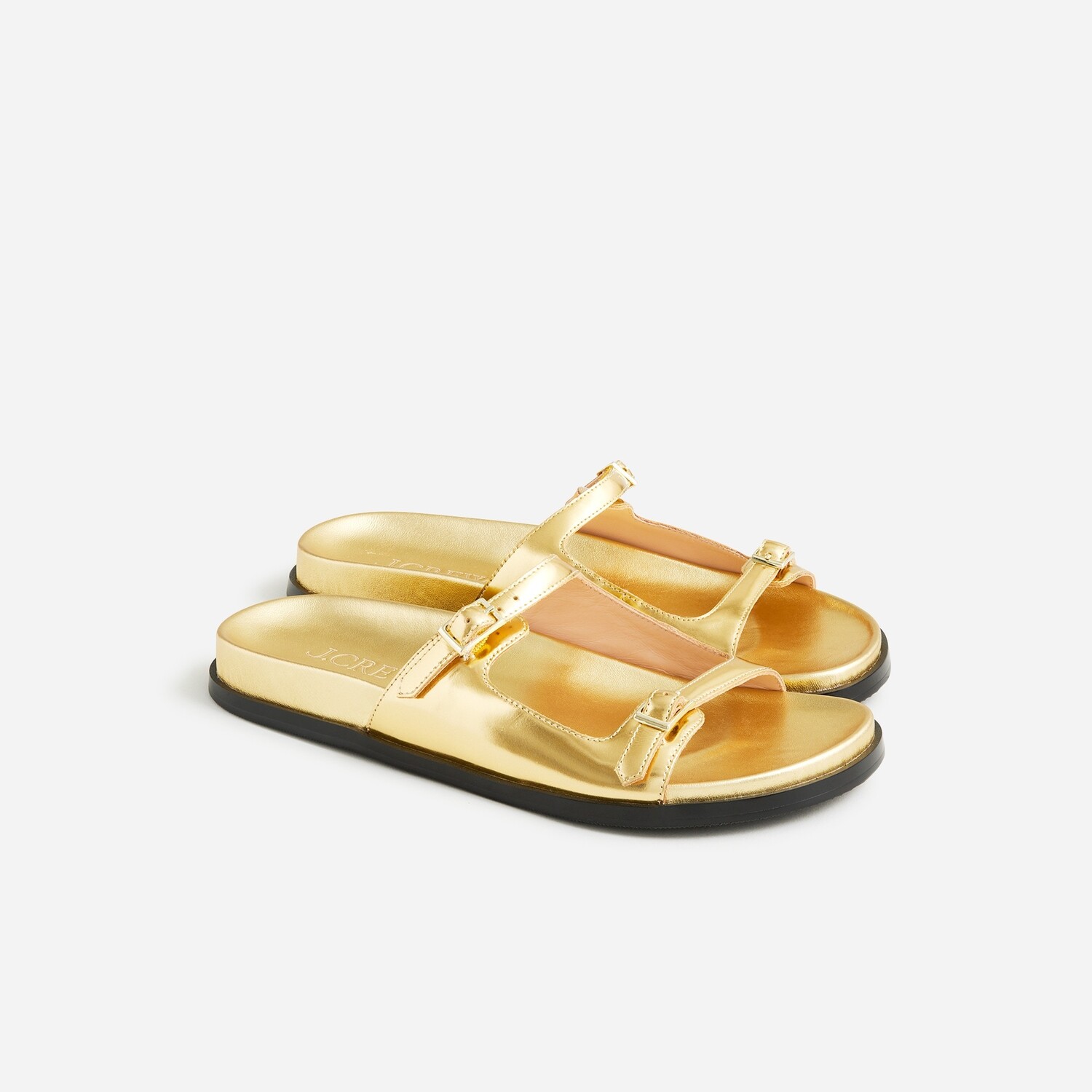 

Сандалии Colbie с пряжкой из металлизированной кожи J.Crew, золотой