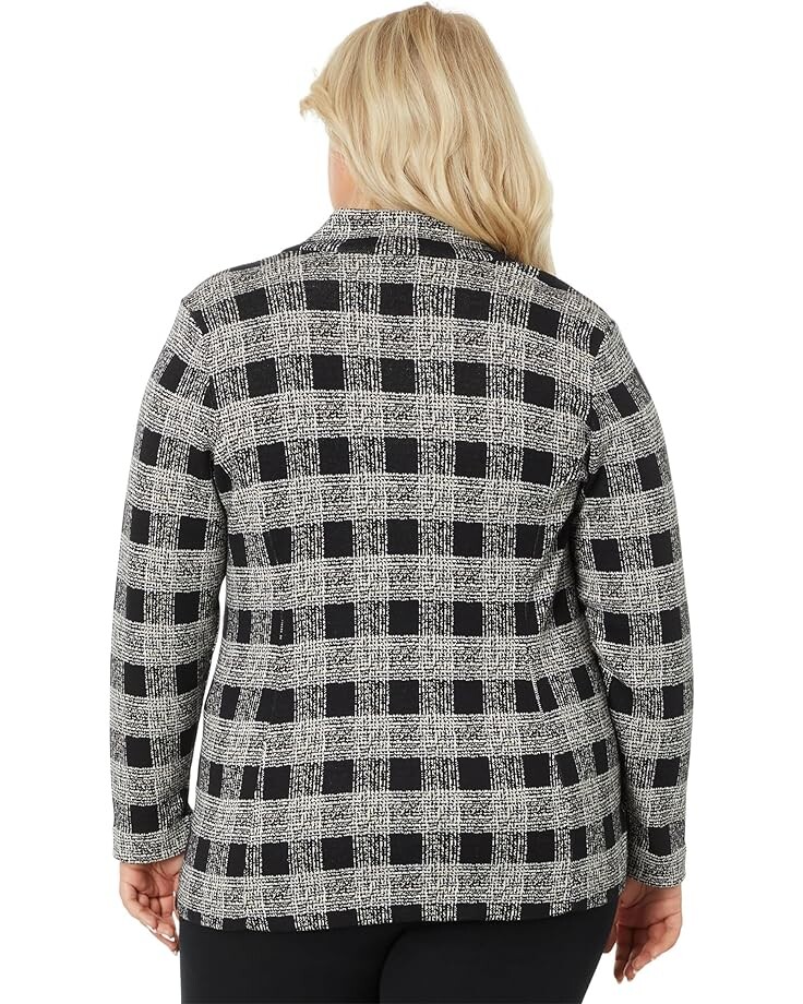 

Блейзер NIC+ZOE Plus Size Perfectly Plaid Knit Blazer, черный мульти