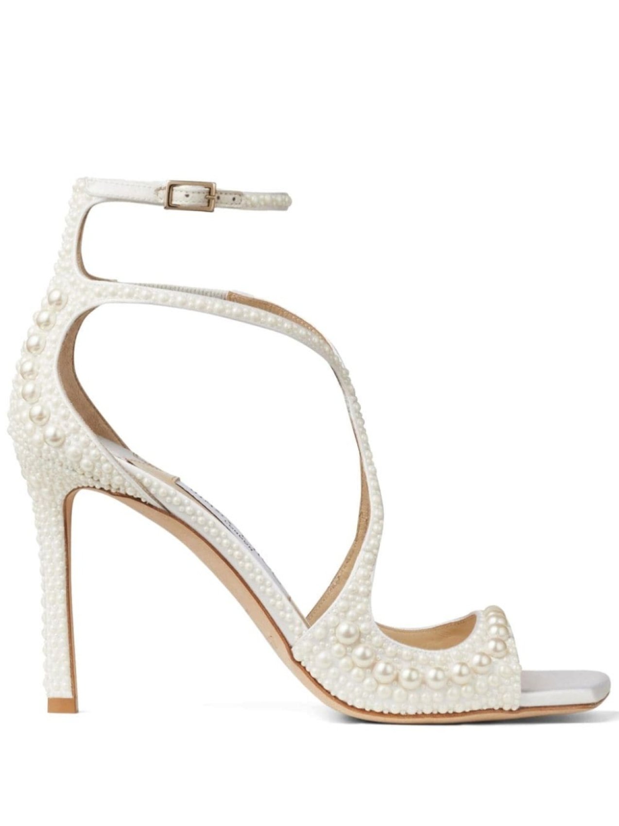 

Jimmy Choo Azia 95mm pearl-embellished sandals, белый