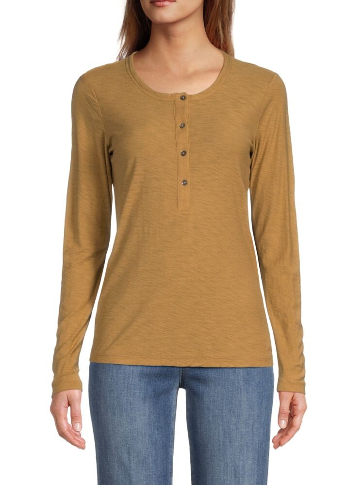 

Футболка Henley из модальной смеси James Perse, бронза