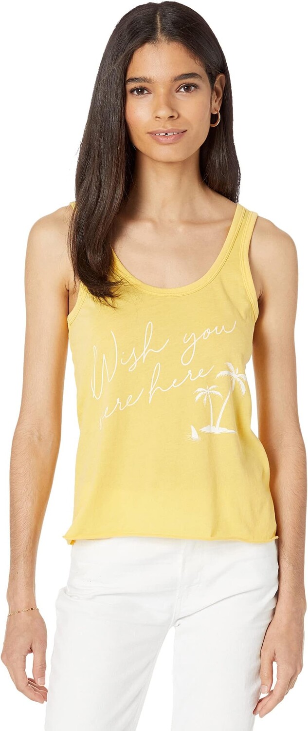 

Топ Wish You Were Here Tissue Jersey Layla Tank Wildfox, цвет Pigment Mimosa