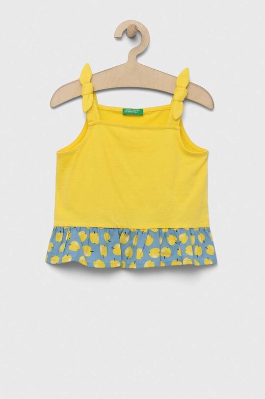 

Детская хлопковая блузка United Colors of Benetton, желтый