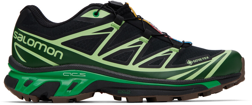 

Черно-зеленые кроссовки XT-6 GTX мужские Salomon