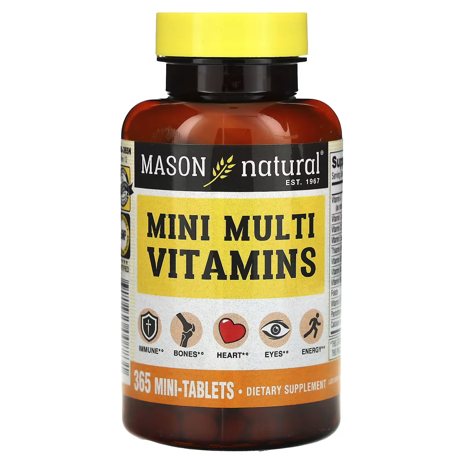 Mason Natural Mini Мультивитамины 365 мини-таблеток mason natural мультивитамины с железом 365 мини таблеток