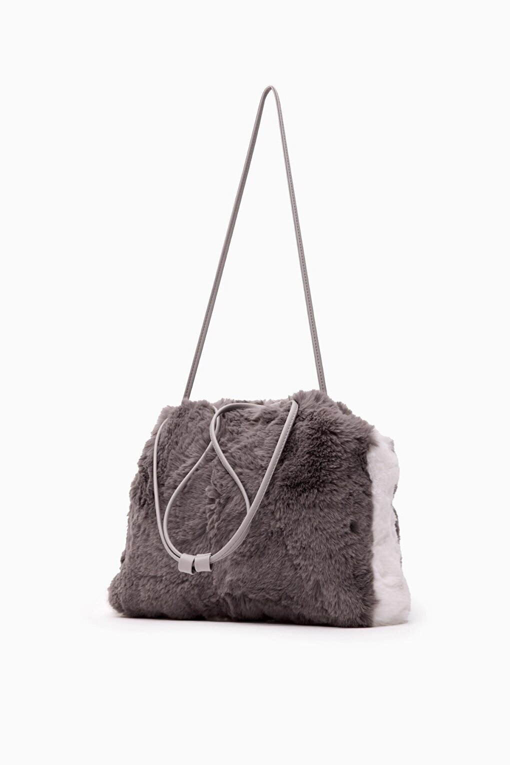 

Женская плюшевая сумка из искусственного меха серая Loventa