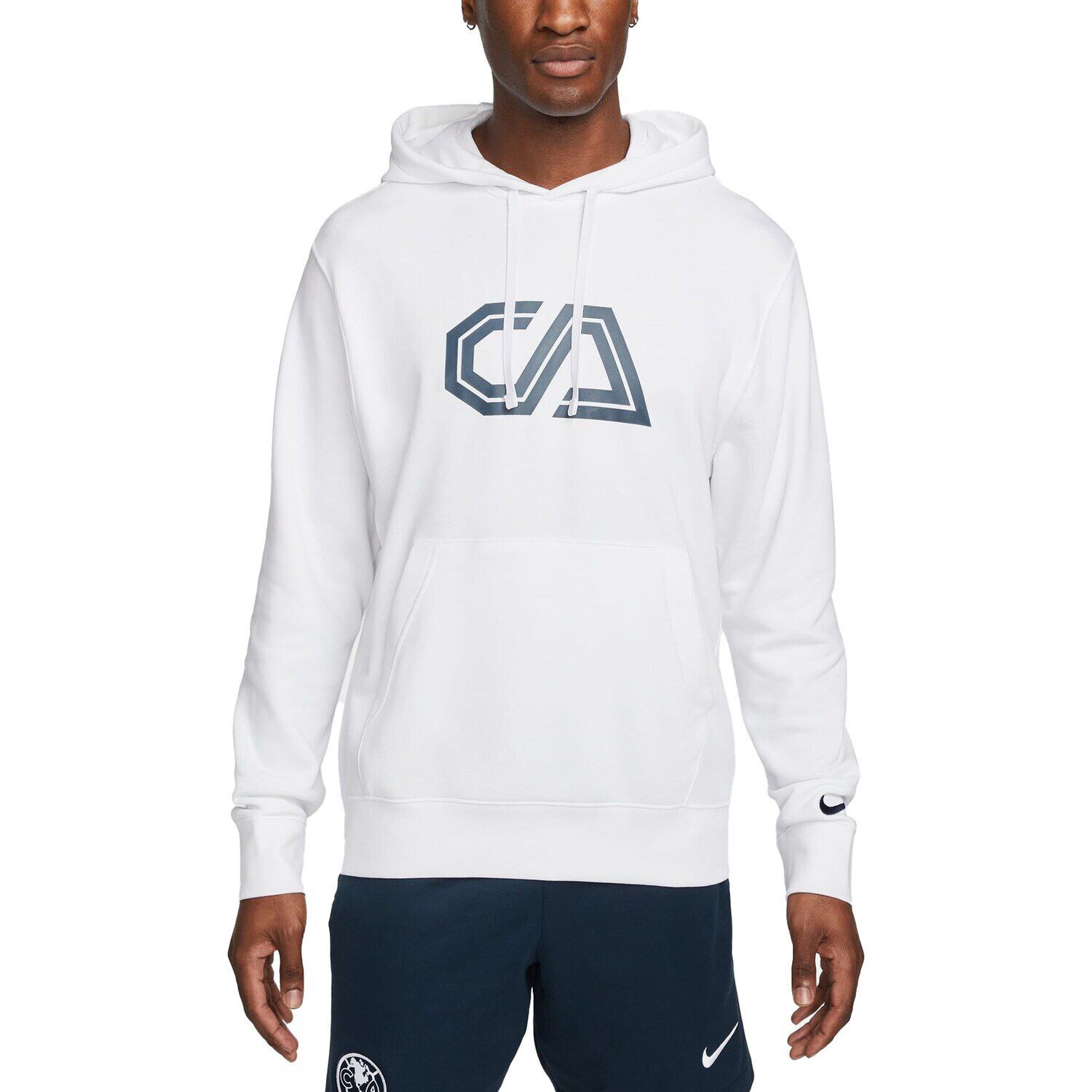 

Мужской флисовый пуловер с капюшоном Nike White Club America
