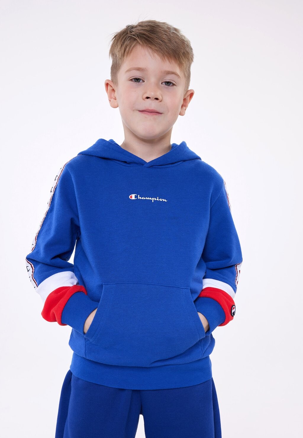 

Толстовка RETRO SPORT TAPE HOODED UNISEX Champion, цвет blue/white/red