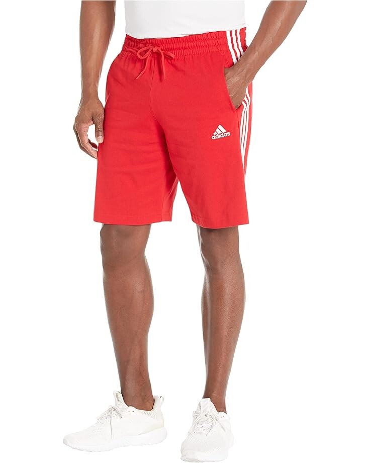 

Шорты adidas Essentials 3-Stripes Single Jersey, цвет Better Scarlet/White