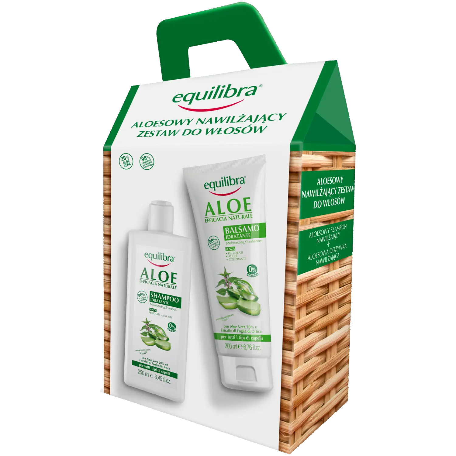 

Набор: шампунь для волос увлажняющий Equilibra Aloe, 200 мл