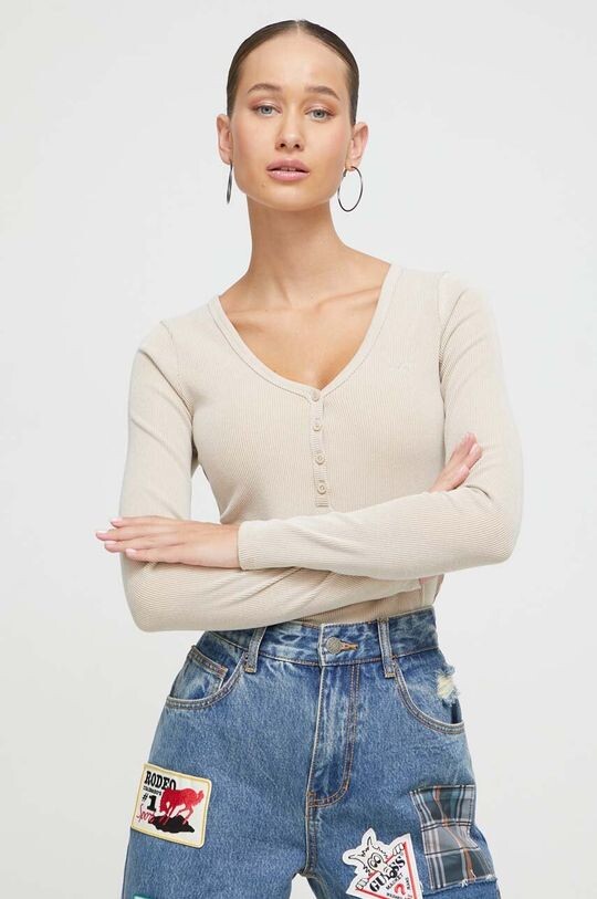 

Компания Холлистер длинный рукав Hollister Co., бежевый