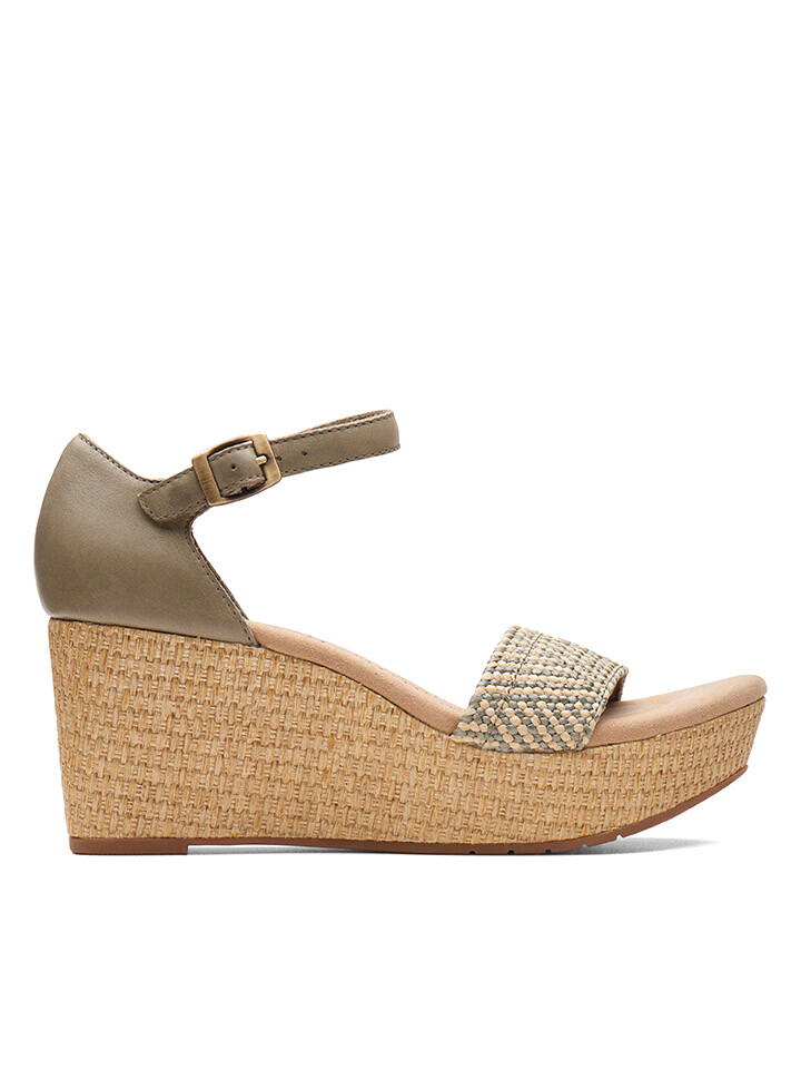

Сандалии Clarks Leder Keil Sandaletten, оливковый