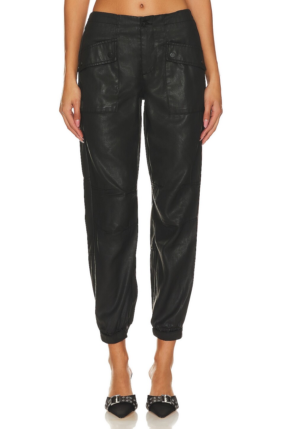 

Брюки ALLSAINTS Val Coated Trouser, черный