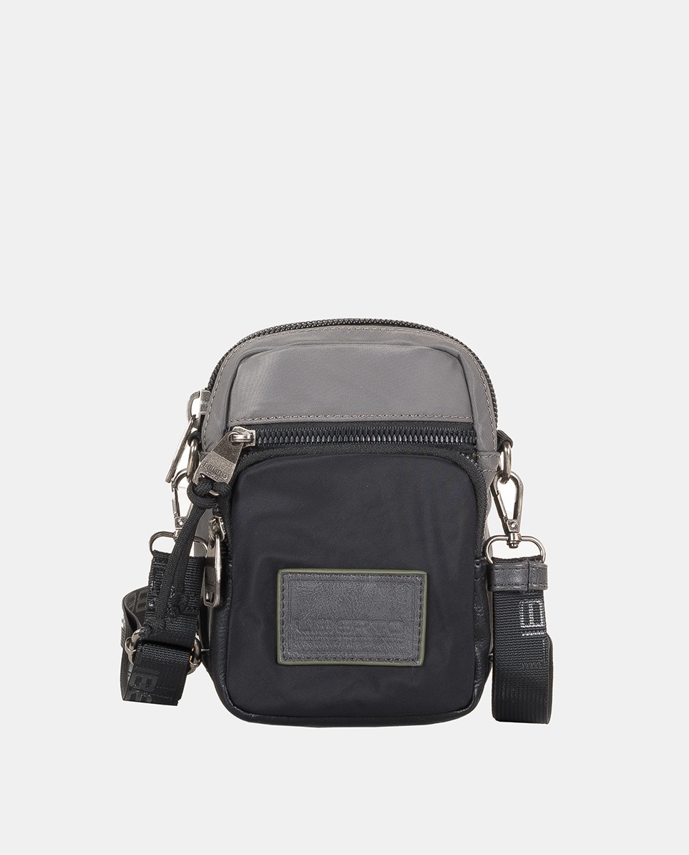 холщовая сумка леон с внутренним карманом черная Маленькая черная сумка через плечо Liberto, черный
