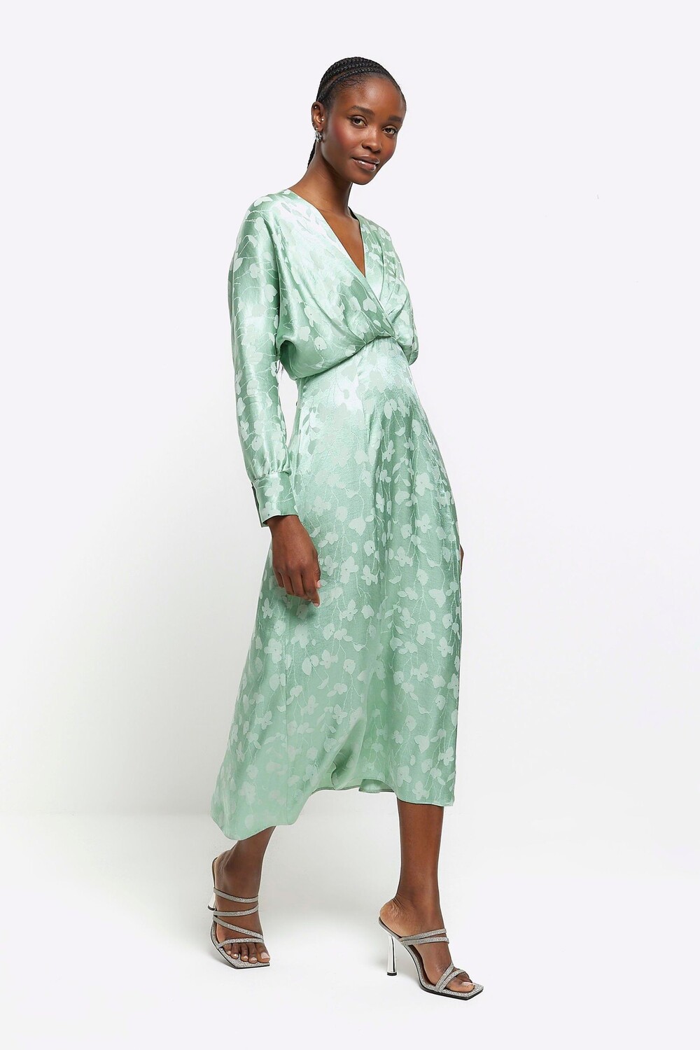 

Платье миди с декоративной изюминкой River Island, зеленый