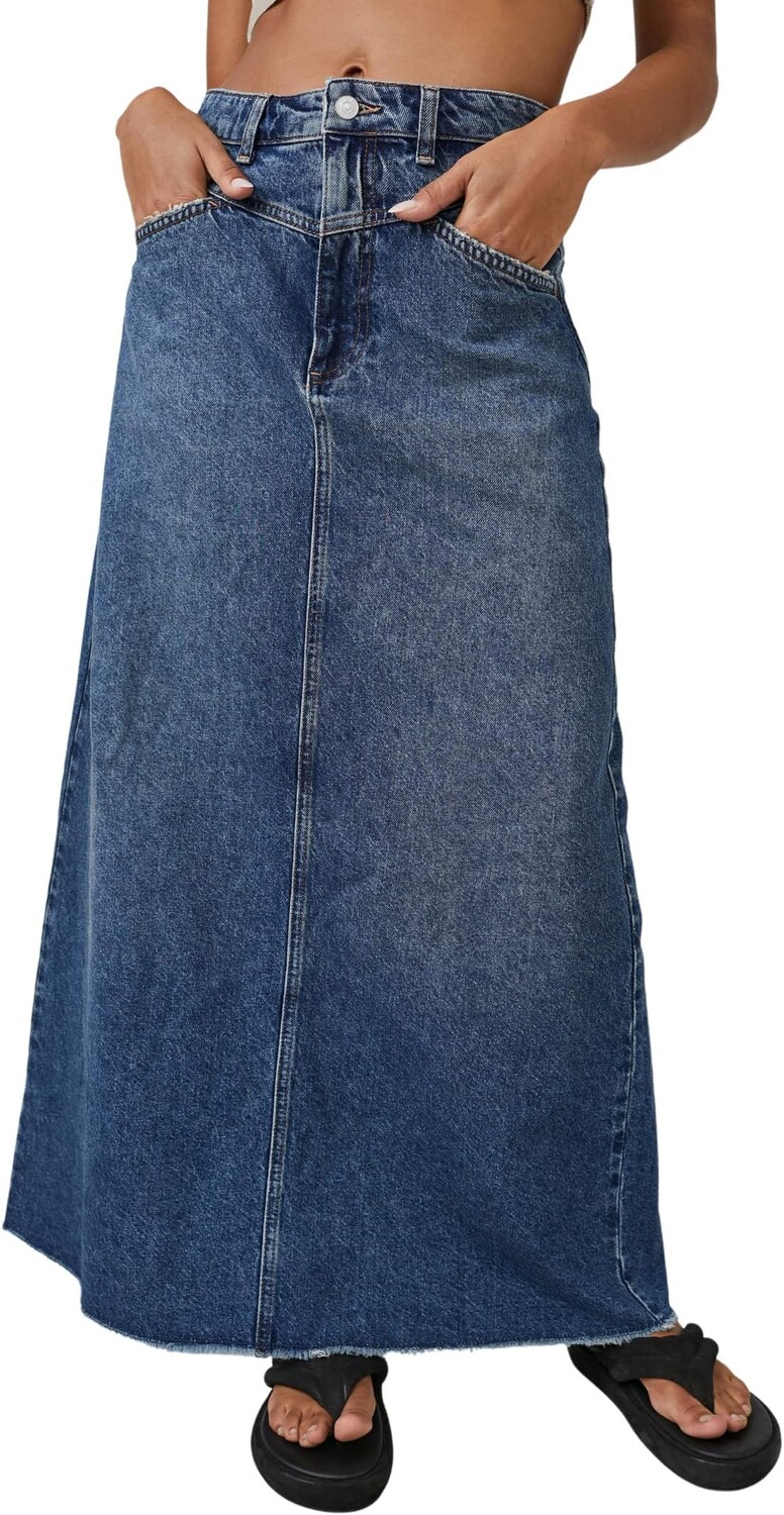 

Юбка Come As You Are Denim Max Free People, цвет Dark Indigo