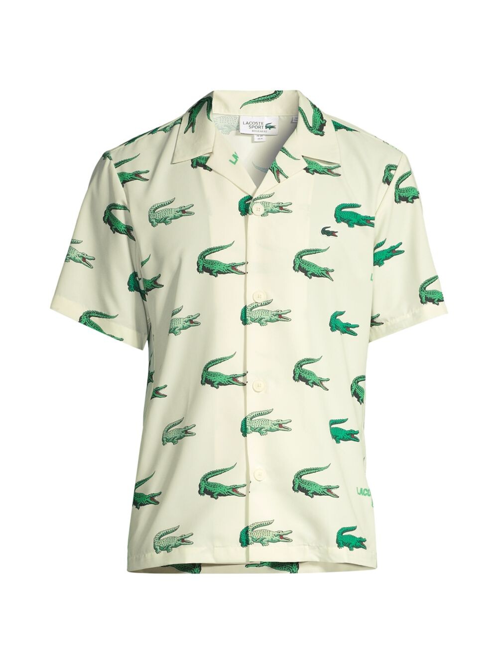 

Рубашка из ткани с крокодиловым принтом Lacoste, белый