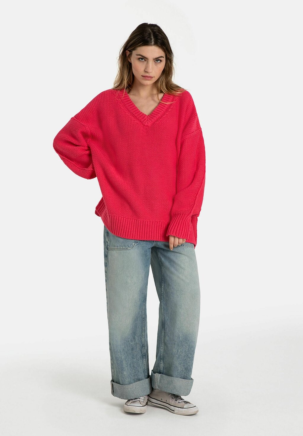 

Вязаный свитер ALLI V NECK Free People, красный