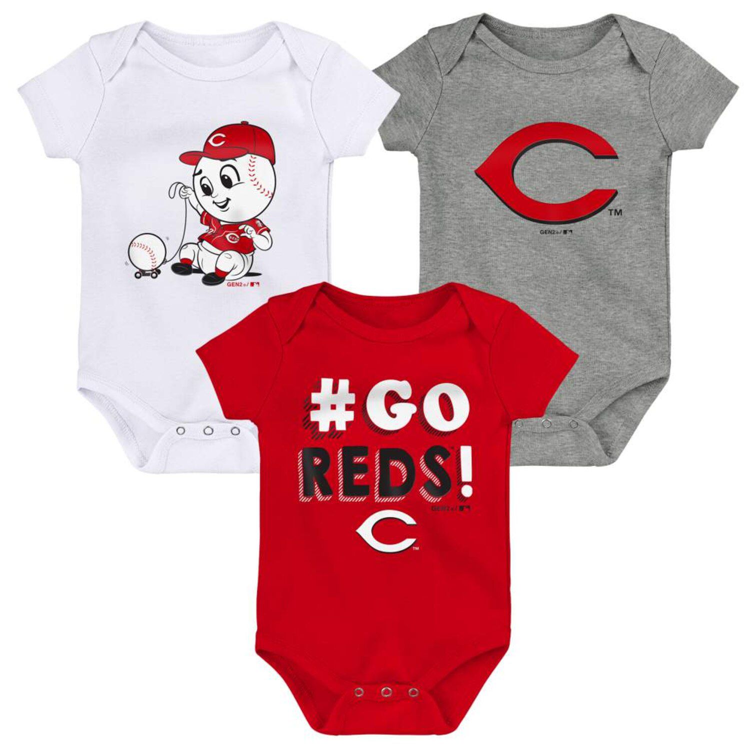 

Комплект боди из трех частей Infant: красный/белый/серый Cincinnati Reds Born To Win Outerstuff