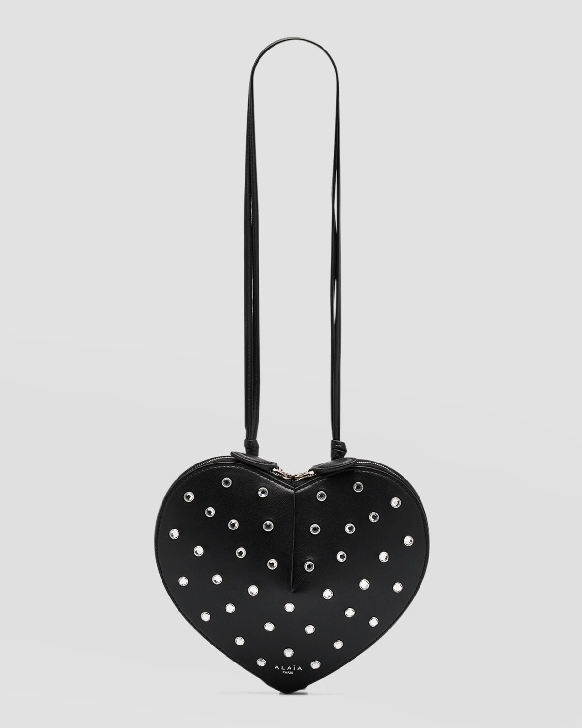 

Кроссбоди Le Coeur из роскошной кожи со стразами ALAIA, цвет Noir