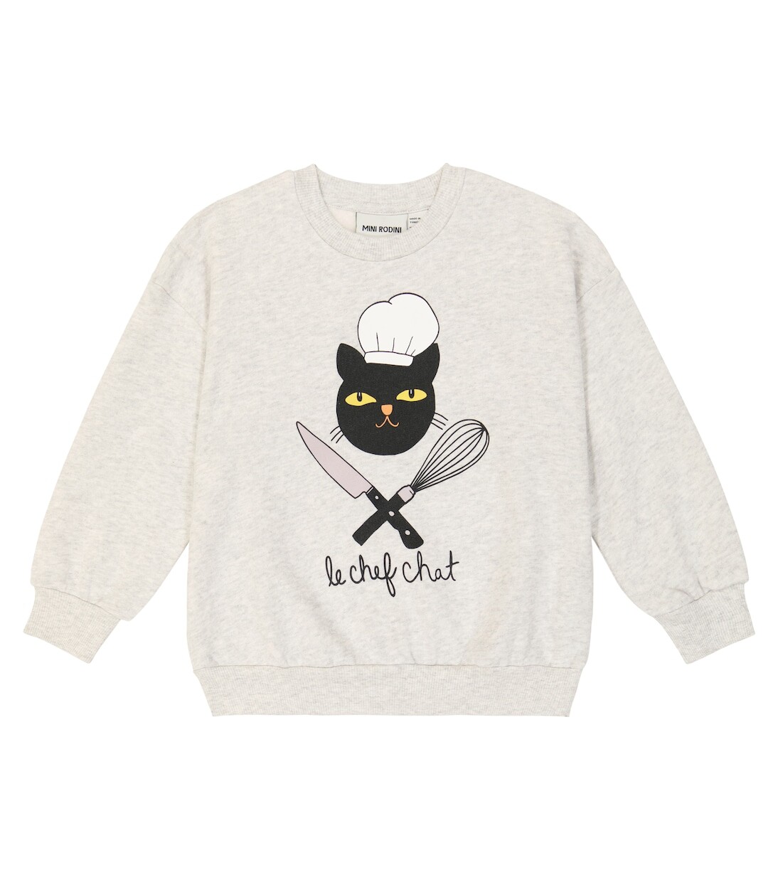 

Толстовка chef cat из хлопкового джерси Mini Rodini, серый
