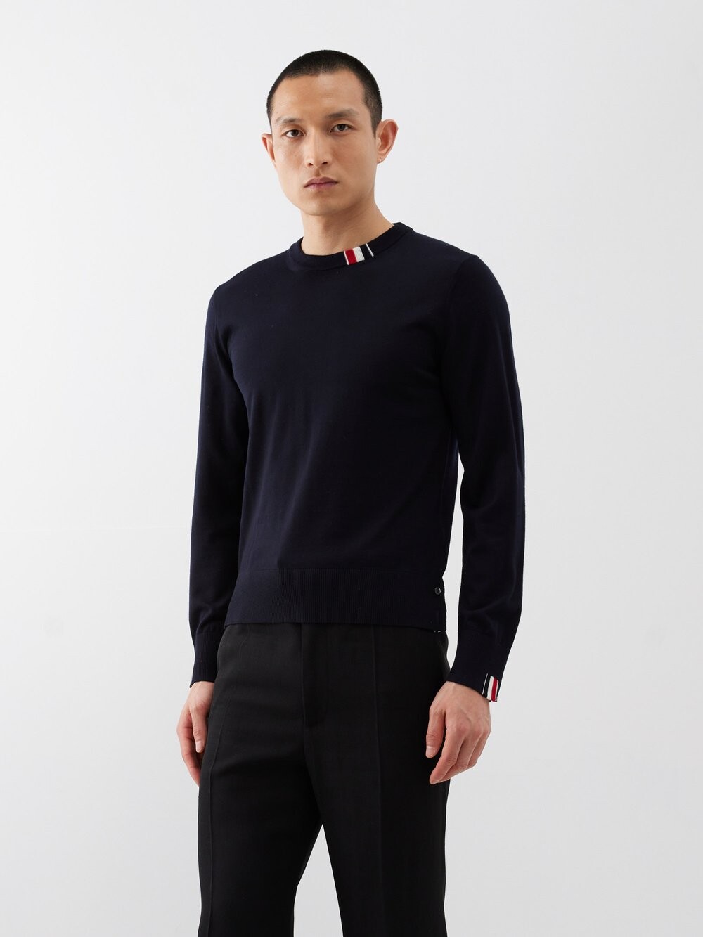 

Свитер из смесовой шерсти Thom Browne, синий