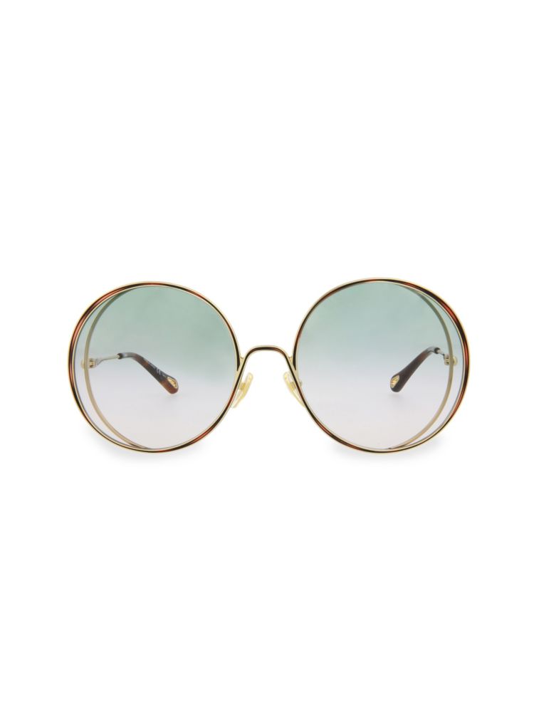 Круглые солнцезащитные очки 61MM Chloé, цвет Blue Gold серьги blue gold
