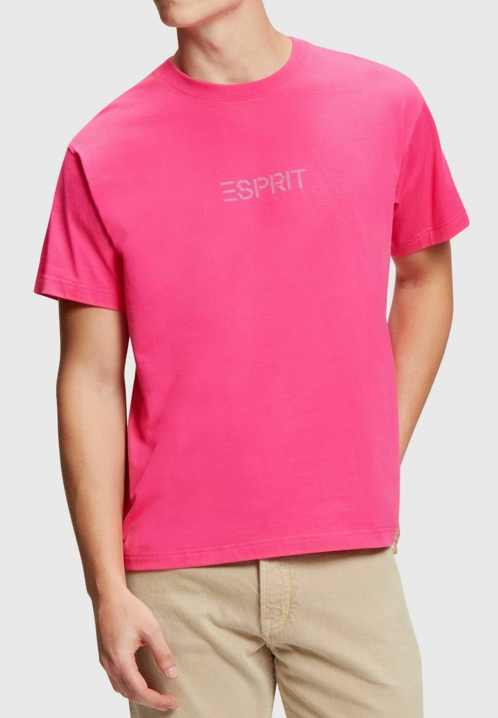 

Футболка с принтом Esprit, розовый меланж