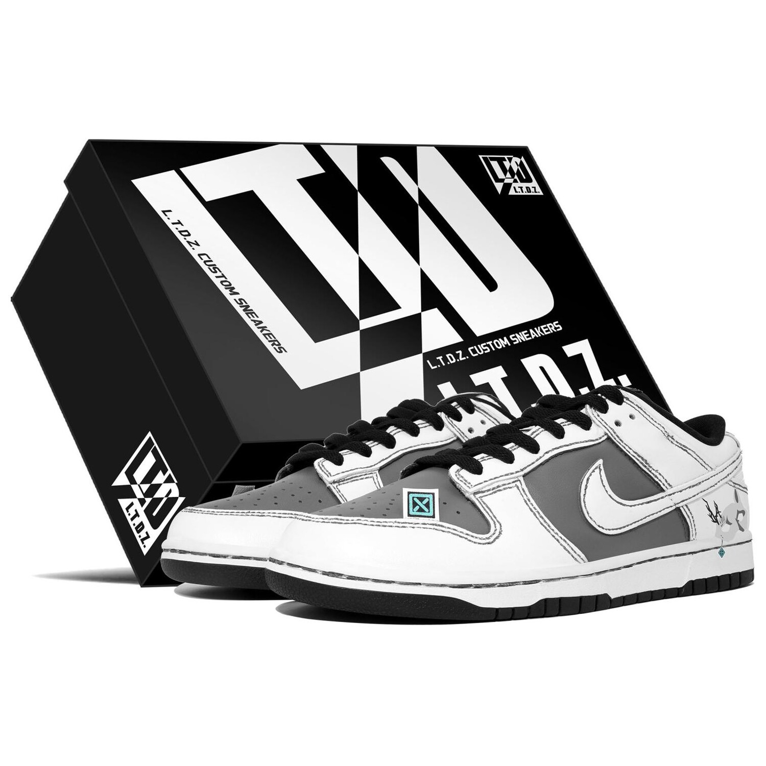 

Кроссовки Nike Dunk Skateboarding Shoes Women's Low-top White/Gray, белый