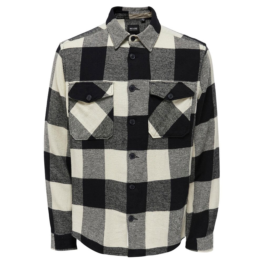 

Рубашка с длинным рукавом Only & Sons Milo Life Check, черный