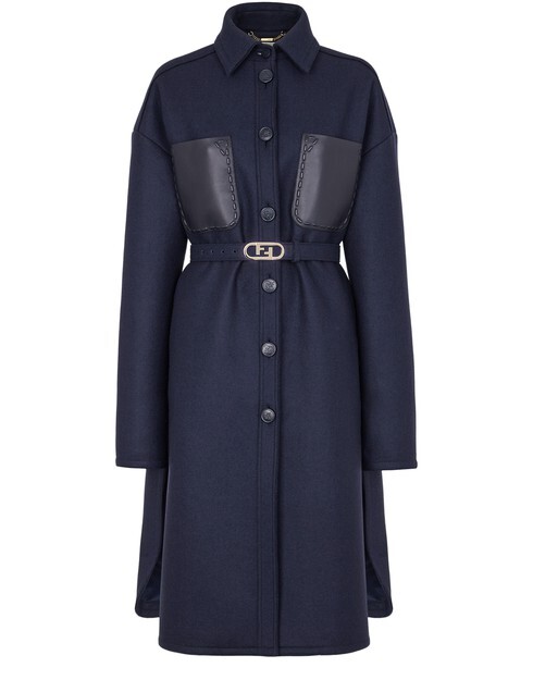 

Шерстяное пальто Fendi, синий