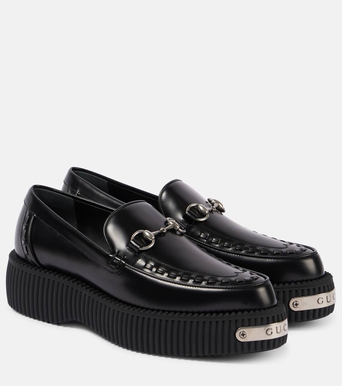 

Кожаные мокасины Horsebit Gucci, цвет black/black