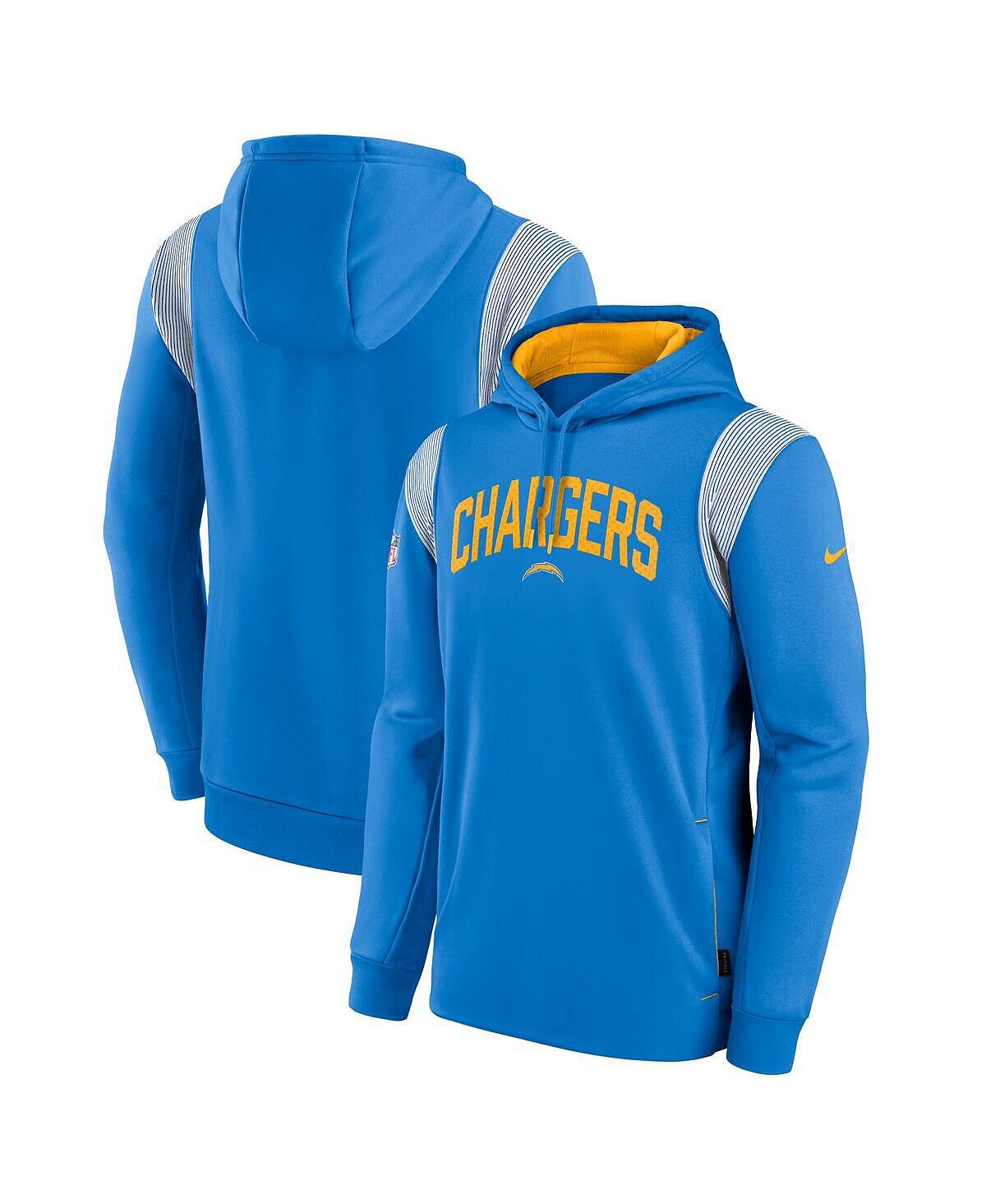 

Мужской пудрово-синий пуловер с капюшоном Los Angeles Chargers Sideline Athletic Stack Performance Nike
