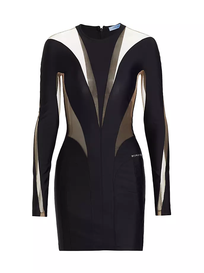 

Мини-платье Sport Mesh со вставкой Mugler, черный