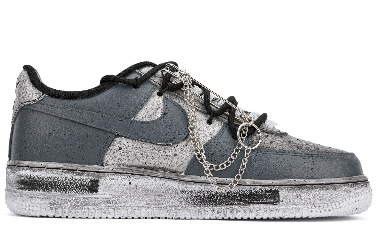 

Кроссовки Nike Air Force 1 Skateboarding Shoes Unisex Low-top Black/grey, черный