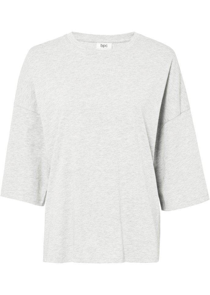 Рубашка оверсайз из хлопка рукава до половины Bpc Bonprix Collection, серый рубашка с принтом в виде сердца из натурального хлопка короткие рукава bpc bonprix collection красный
