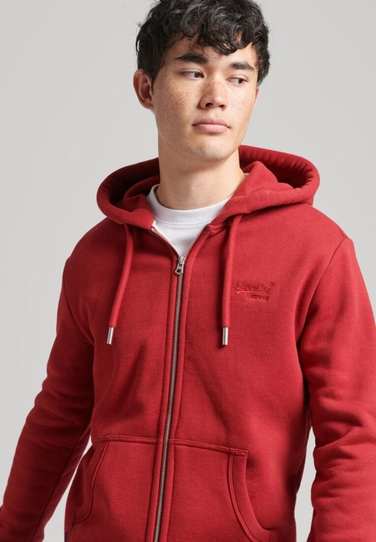 

Толстовка на молнии Superdry Vetoketjullinen College, Красный