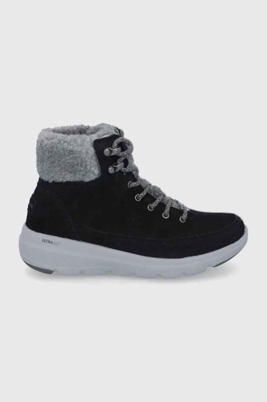 Замшевые зимние ботинки Skechers, серый цена и фото