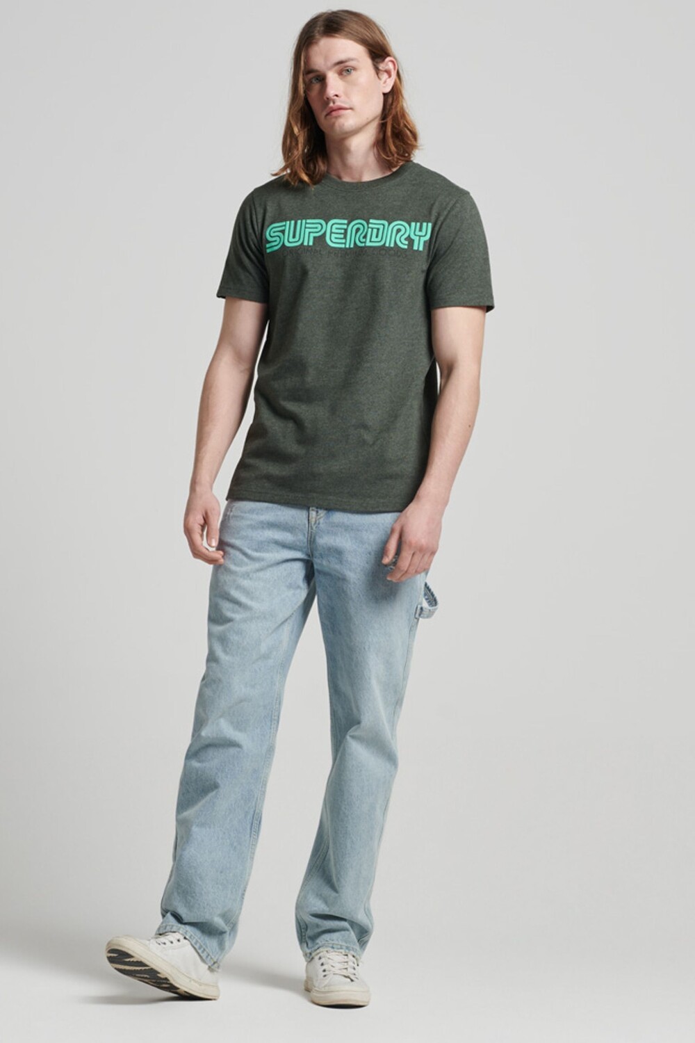 

Синяя футболка с повторяющимся узором в стиле ретро DRY Superdry, зеленый