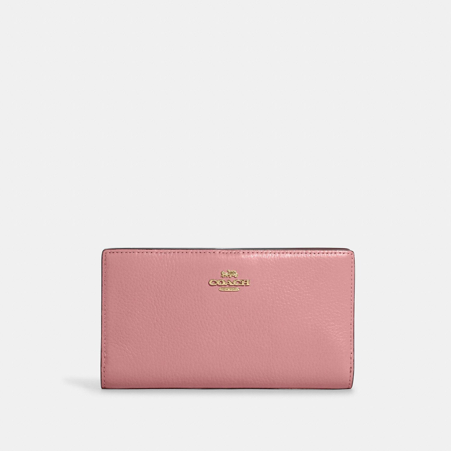 

Тонкий кошелек Coach Outlet на молнии, цвет Gold/Pink