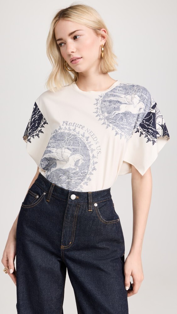 

Футболка Stella McCartney Warrior Stamp, натуральный